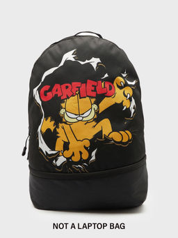 Bewakoof - Official Garfield Merchandise Unisex Black Hello Garfield Printed Backpack