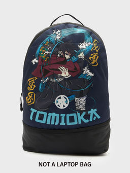 Bewakoof - Unisex Black Tomioka Printed Backpack