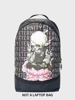 Bewakoof - Unisex Black Eternity Printed Small Backpack