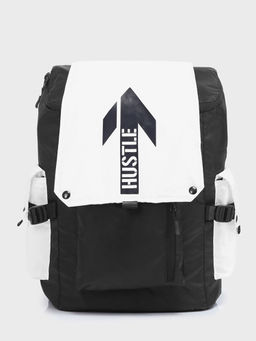 Bewakoof - Unisex Black Hustle Printed Laptop Backpack