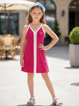 devils n angels - Girls Pink Textured Blended Dress