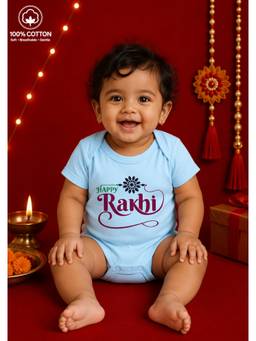 BLUSHES - Unisex Blue Printed Cotton Onesies