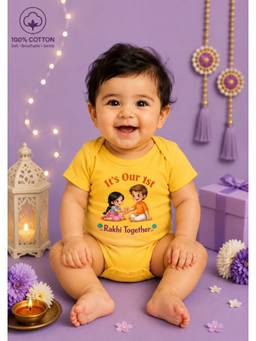 BLUSHES - Unisex Yellow Printed Cotton Onesies