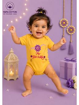 BLUSHES - Unisex Yellow Printed Cotton Onesies