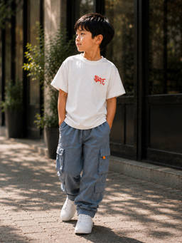 Purple United Kids - Boys Multi-Color Printed Cotton T-Shirt with Cargo