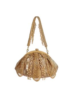 Lovetobag - Ruche Soft Pouch Peerless Gold with Handle