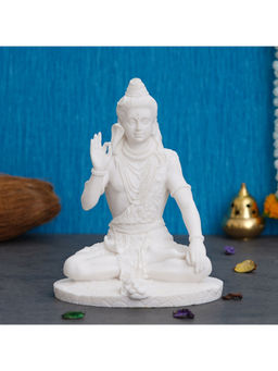 eCraftIndia - White Polyresin Blessing Lord Shiva Statue