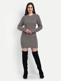 Creative Line - Grey Woven Knitted Casual Dress