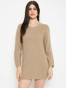 Creative Line - Beige Woven Knitted Casual Dress