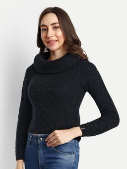 Creative Line - Black Self Design Top