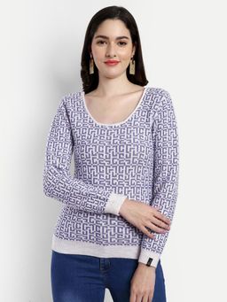 Creative Line - Blue Self Design Top