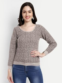 Creative Line - Beige Self Design Top