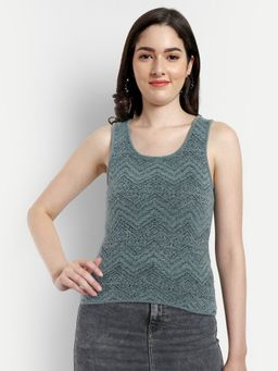 Creative Line - Green Woven Top