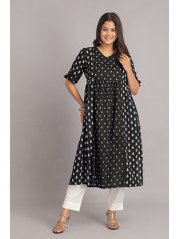 Suti - Women Cotton Ethnic Dress - Black