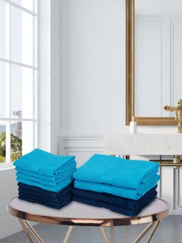 KOPA - 12Pc Quick Dry 100% Cotton Soft Terry Towel -4Pc Hand, 8Pc Face D'Ross Solid