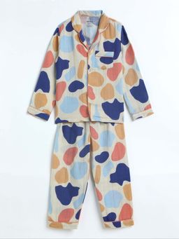 The Boo Boo Club - Muslin All Over Adorable Abstract Print Night Suit (Set of 2)