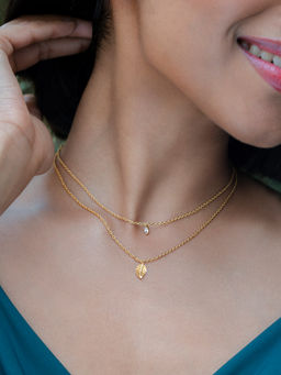 Shaya by CaratLane - Be Nice or Leaf Necklace in Gold Plated 925 Silver