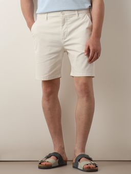Selected - White Mid Rise Chino Shorts