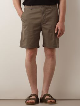 Selected - Khaki Mid Rise Chino Shorts