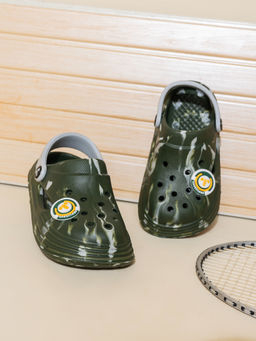 toothless - Kids Boys Olive & Grey Clogs