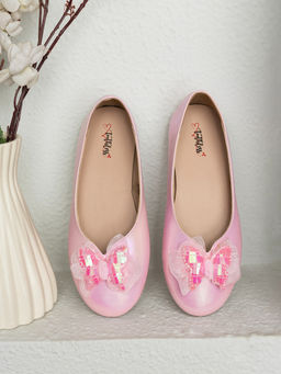 toothless - Kids Girls Pink Slip On Ballerinas