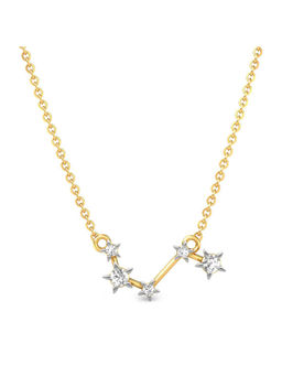Candere by Kalyan Jewellers - 18Kt Yellow Gold and Diamond Aries Zodiac Necklace