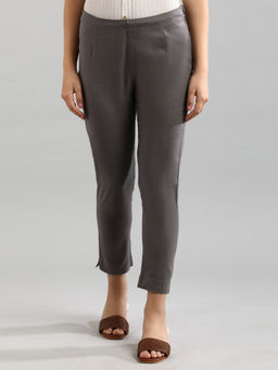 Aurelia - Grey Solid Trousers