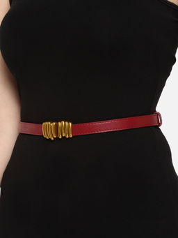 Twenty Dresses by Nykaa Fashion - Maroon Stand Still In A Trend Belt