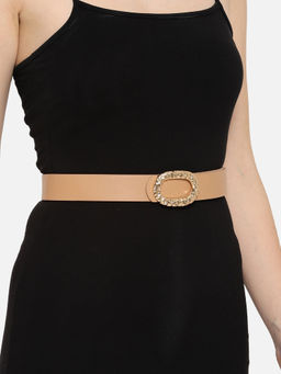 Twenty Dresses by Nykaa Fashion - Beige Solid Broad Waist Belt