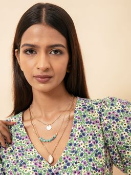 Twenty Dresses by Nykaa Fashion - Skies Of Blue Layered Necklace