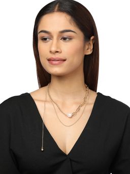 Twenty Dresses by Nykaa Fashion - Find Your Pearl Layered Necklace