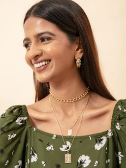 Twenty Dresses by Nykaa Fashion - All In Shapes Layered Necklace