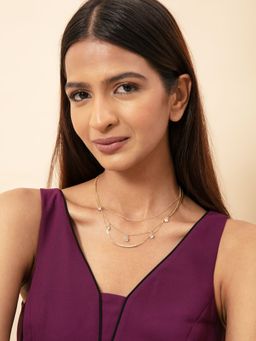 Twenty Dresses by Nykaa Fashion - Sparkling Steps Of Gold Layered Necklace