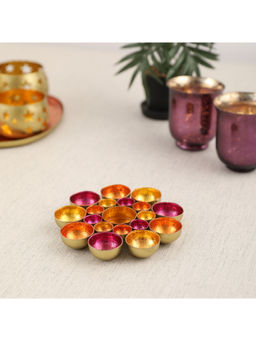 HomeTown - Aruba Iron Table Top Tealight Holder in Multi Colour