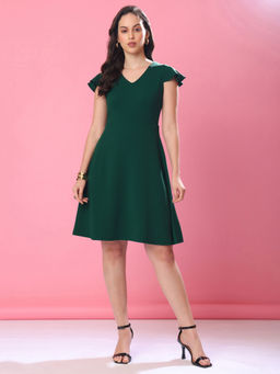 PURVAJA - Women Green Solid Mini Dress