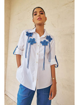 By The Bay - Women Cotton Full Sleeves White Shirt