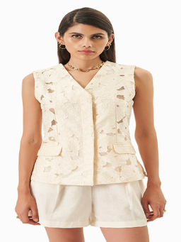 MIRIPRET - Beige Oscar Waistcoat For Women
