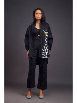 Deepika Arora - Womens Black Co-Ord (Set of 3)