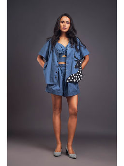 Deepika Arora - Womens Blue Co-Ord (Set of 3)