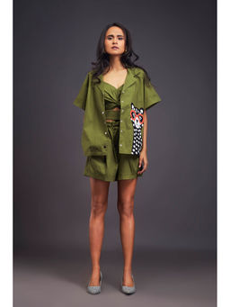 Deepika Arora - Womens Green Co-Ord (Set of 3)