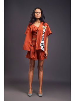 Deepika Arora - Womens Rust Co-Ord (Set of 3)