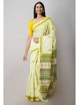 Unnati Silks - Green Pure Patola Printed Kota Cotton Saree with Unstitched Blouse