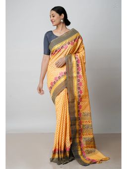 Unnati Silks - Sand Beige Pure Printed Cotton Saree