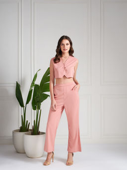 AAREIN - Peach Solid Co-Ord (Set of 2)