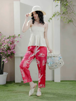 AAREIN - Beige & Pink Smocked Co-Ord (Set of 2)