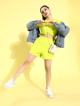 AAREIN - Lime Green Side Waist Co-Ord (Set of 2)