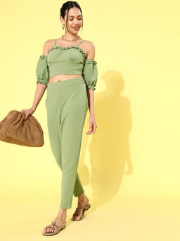 AAREIN - Green Solid Co-Ord (Set of 2)