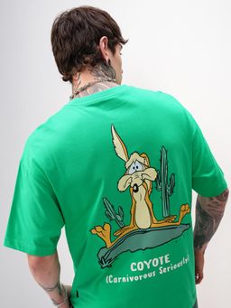 HIGHLANDER - Warner Bros Looney Tunes Men Green Round Neck Relaxed Fit T-shirt