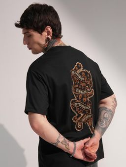 HIGHLANDER - Warner Bros Harry Potter Men Black Round Neck Relaxed Fit T-shirt