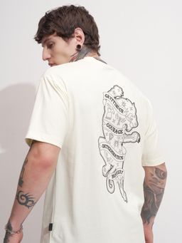 HIGHLANDER - Warner Bros Harry Potter Men Off White Round Neck Relaxed Fit T-shirt